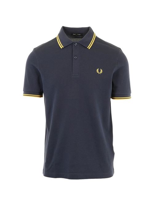Polo uomo M3600 manica corta navy/gialla FRED PERRY | M360002B